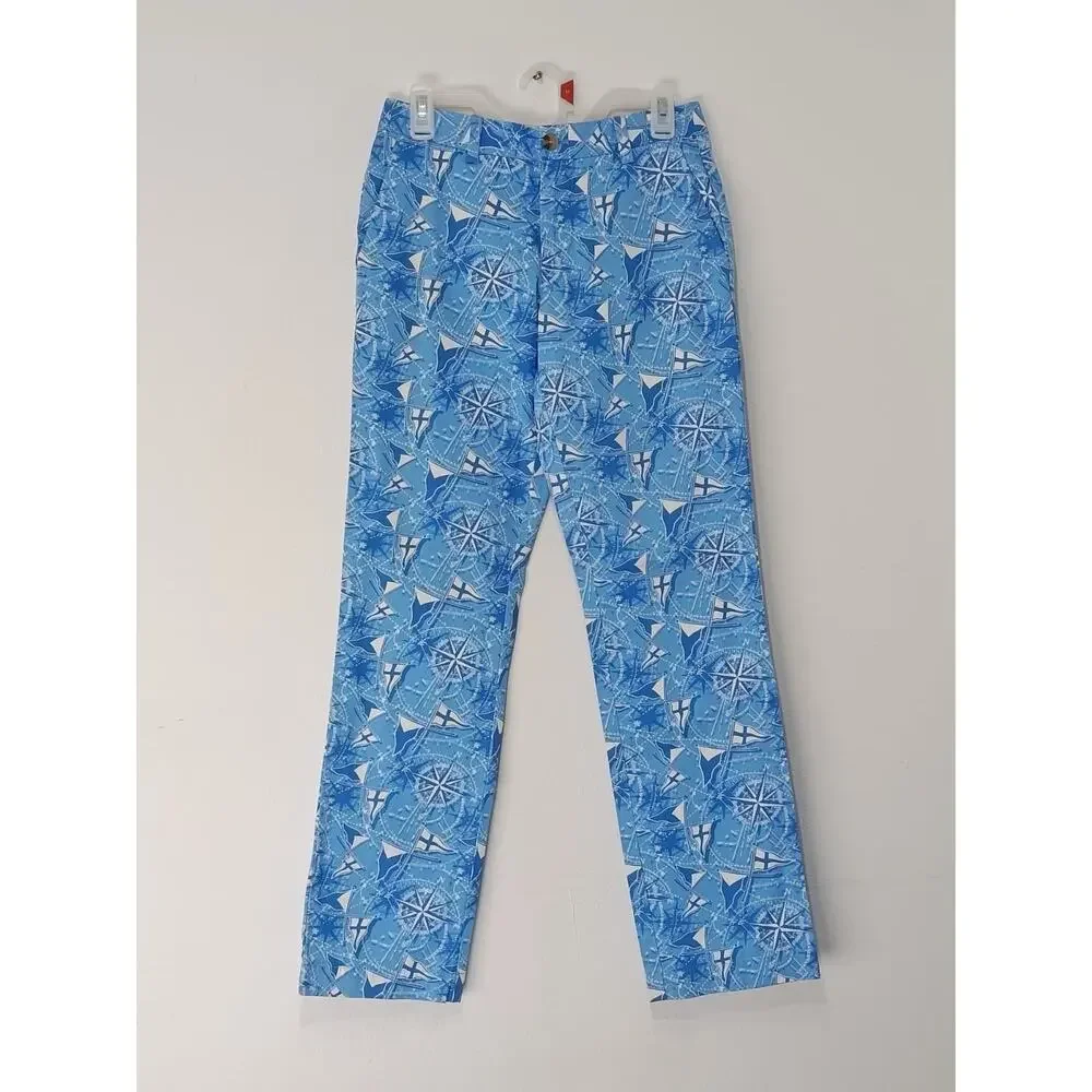 Vineyard Vines Men’s Pants Sailbot All Over Print Blue Size 28x32